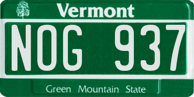 VT license plate NOG937