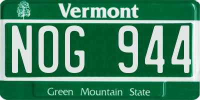 VT license plate NOG944