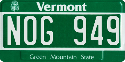 VT license plate NOG949