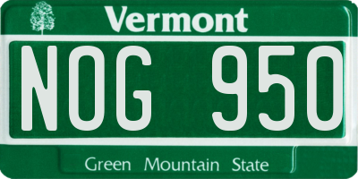 VT license plate NOG950