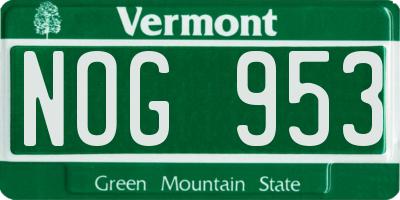VT license plate NOG953
