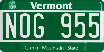VT license plate NOG955