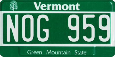 VT license plate NOG959