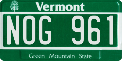 VT license plate NOG961