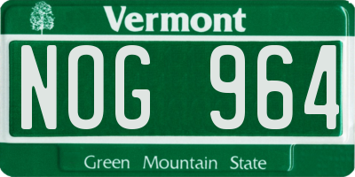 VT license plate NOG964