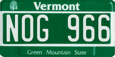 VT license plate NOG966