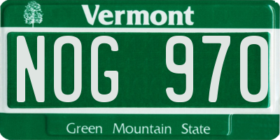 VT license plate NOG970