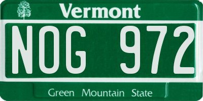 VT license plate NOG972