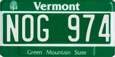 VT license plate NOG974