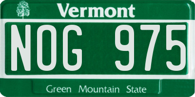 VT license plate NOG975