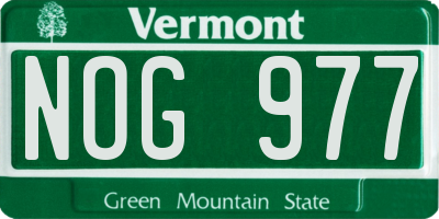 VT license plate NOG977