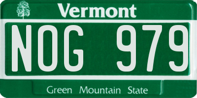 VT license plate NOG979