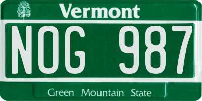 VT license plate NOG987