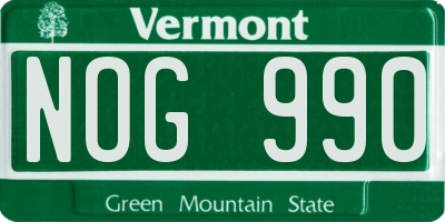 VT license plate NOG990