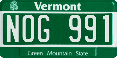 VT license plate NOG991