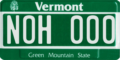 VT license plate NOH000