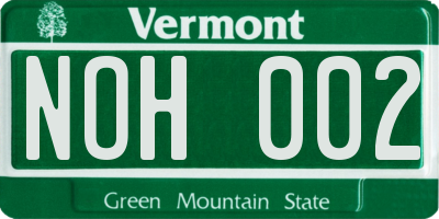 VT license plate NOH002