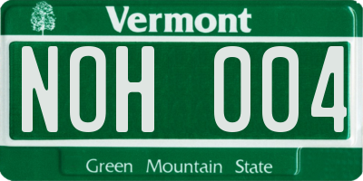 VT license plate NOH004