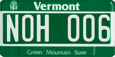 VT license plate NOH006