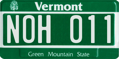 VT license plate NOH011