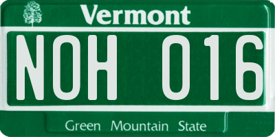 VT license plate NOH016