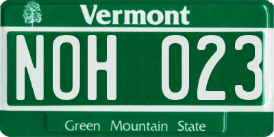 VT license plate NOH023