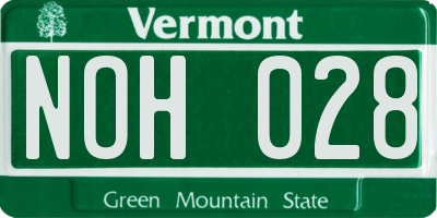 VT license plate NOH028