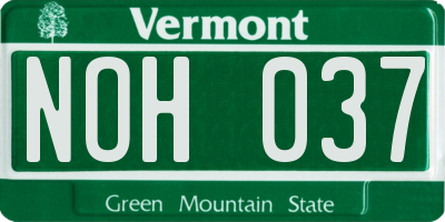 VT license plate NOH037