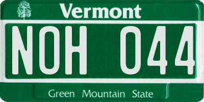 VT license plate NOH044