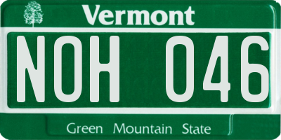 VT license plate NOH046