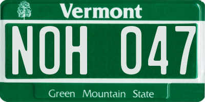 VT license plate NOH047