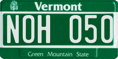 VT license plate NOH050