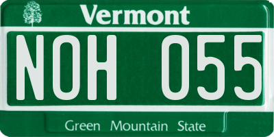 VT license plate NOH055