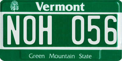 VT license plate NOH056
