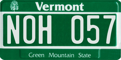 VT license plate NOH057