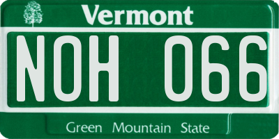 VT license plate NOH066