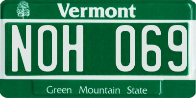 VT license plate NOH069