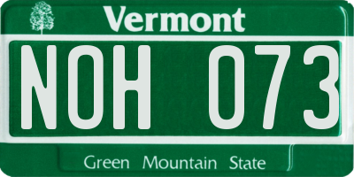 VT license plate NOH073