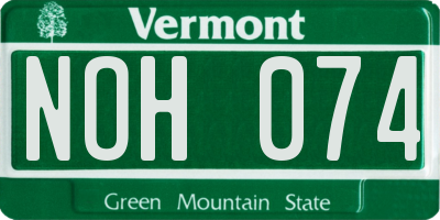 VT license plate NOH074