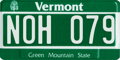 VT license plate NOH079