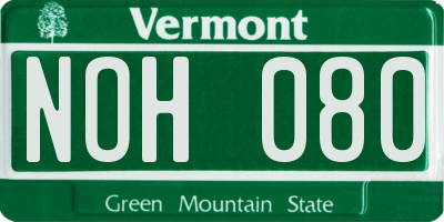 VT license plate NOH080