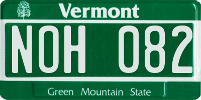 VT license plate NOH082