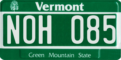 VT license plate NOH085