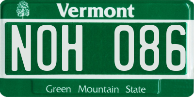 VT license plate NOH086
