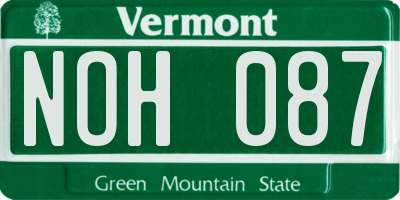 VT license plate NOH087