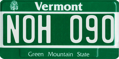VT license plate NOH090