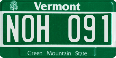 VT license plate NOH091