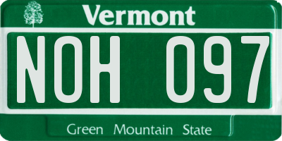 VT license plate NOH097