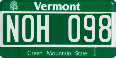 VT license plate NOH098
