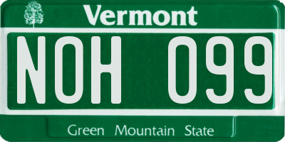 VT license plate NOH099